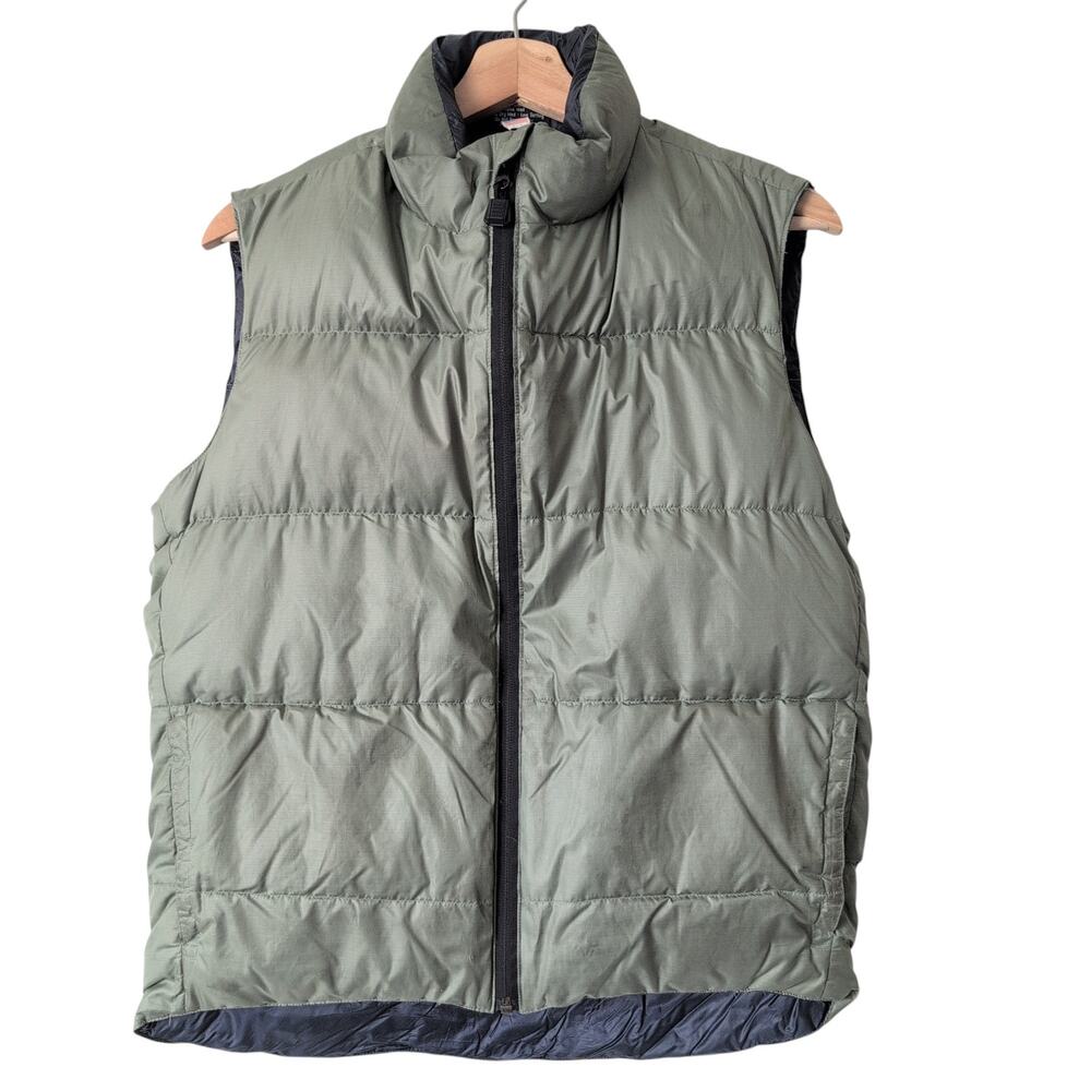 Vintage Feathered Friends Down Vest‎ Mens XS Hyperion Handmade USA Puffer STAINS